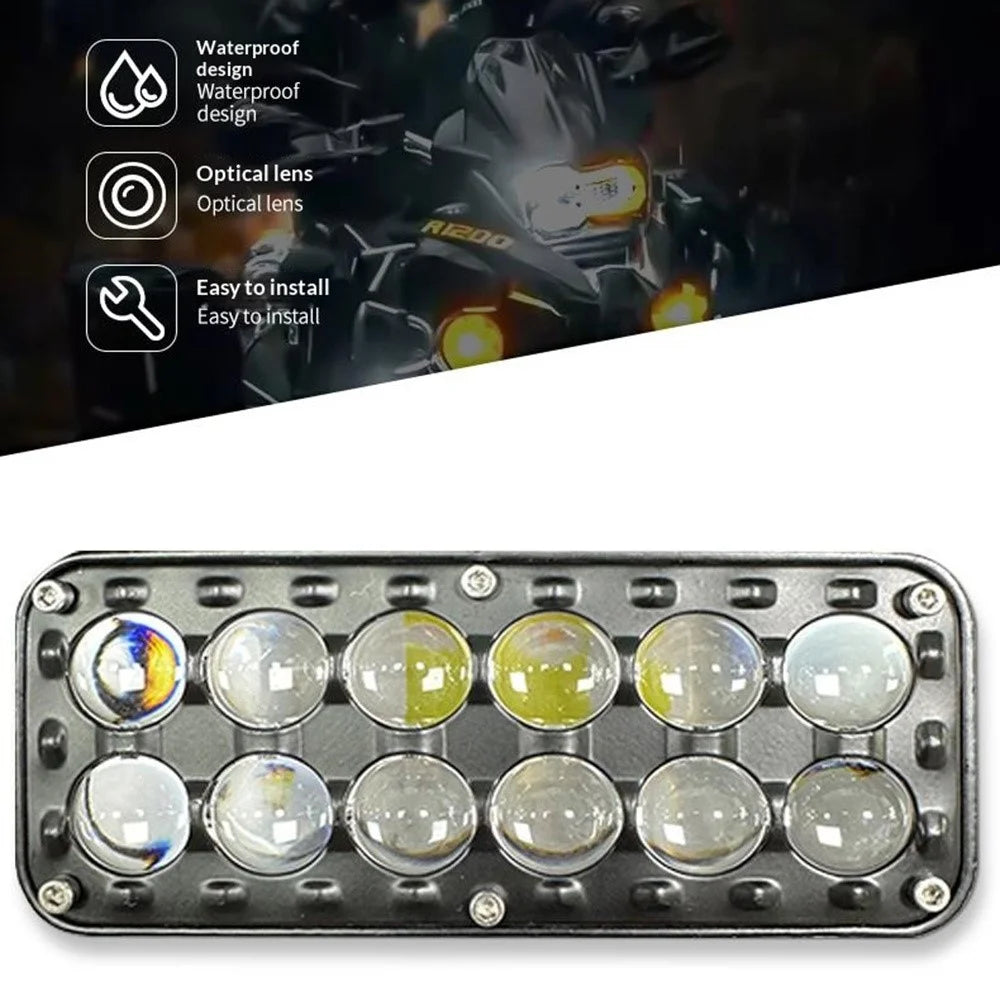 12-LED Car Work Light 29W 5200LM Yellow and White Light Auxiliary Driving Lamp for Motorcycle Truck ATV - 4