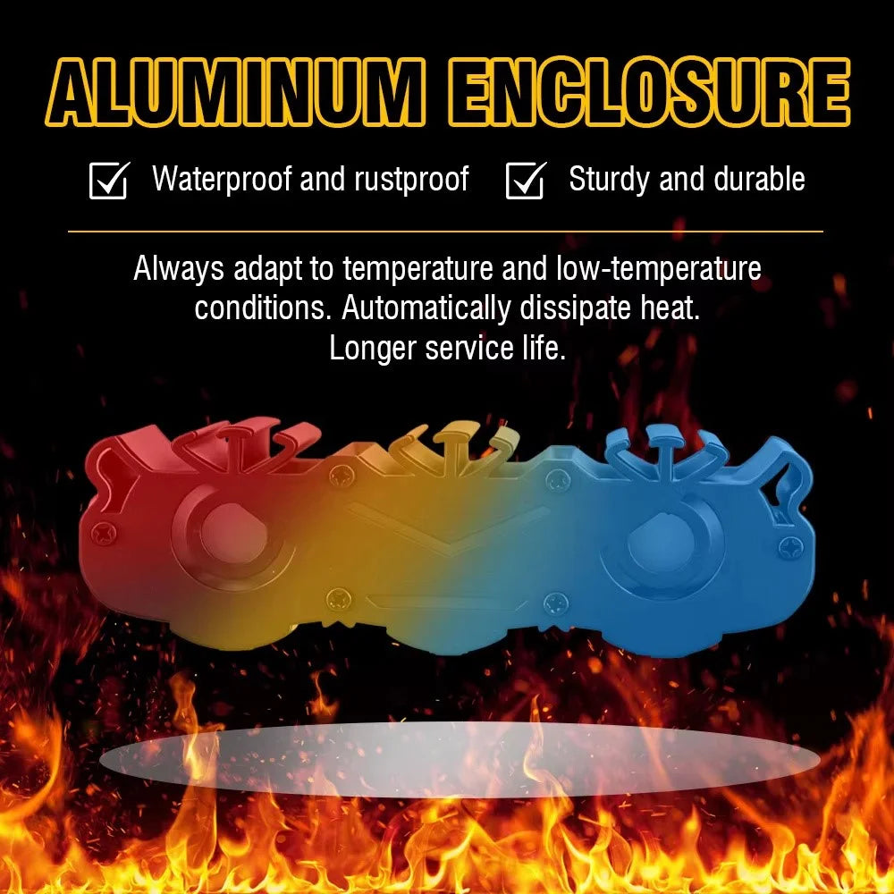 V108 3-LED Car Spotlight 30W 12000LM Yellow White Driving Light with Red Warning Mode for RV Motorcycle ATV - Black - 3