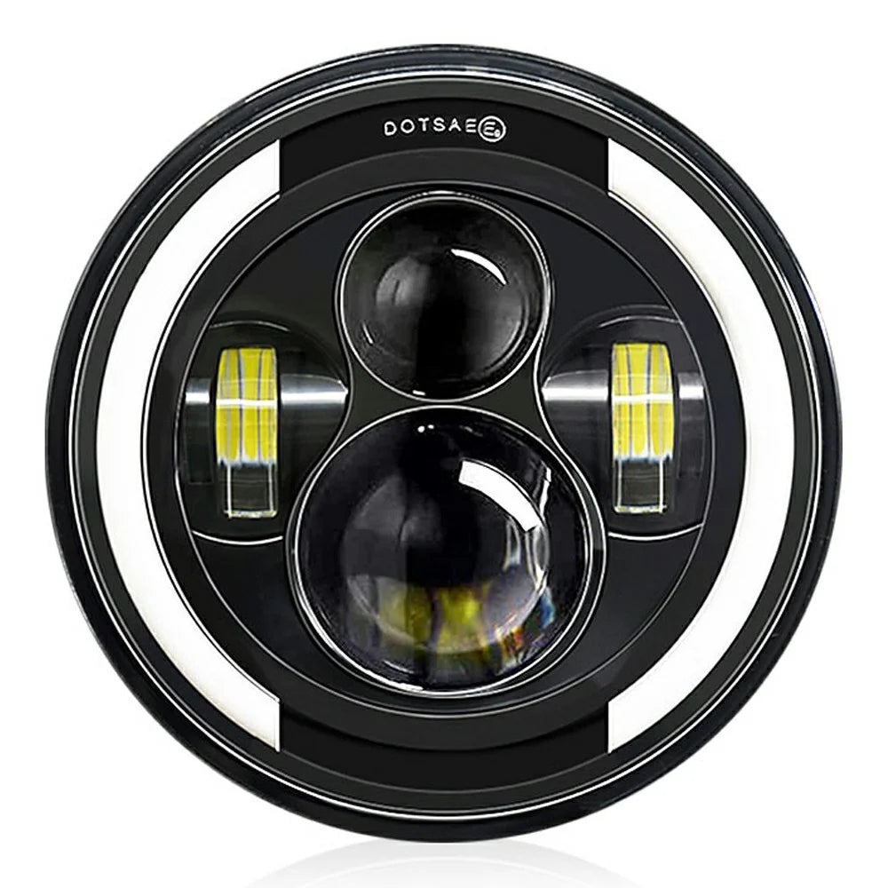 3rd Gen 7 Inch H4 Car LED Headlight Angel Eye Round DRL Turn Signal Lamp for Jeep Wrangler Off-road - 1