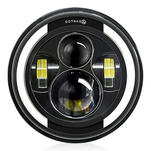 3rd Gen 7 Inch H4 Car LED Headlight Angel Eye Round DRL Turn Signal Lamp for Jeep Wrangler Off-road - 1