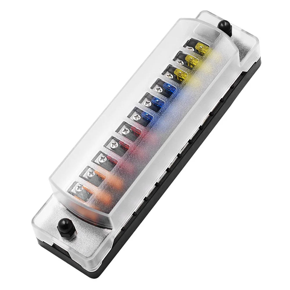 ZH-979A2 12 Way Car Fuse Box Fuse Holder Truck Auto Blade Fuse Box with 24x Fuses and Sticker - 1