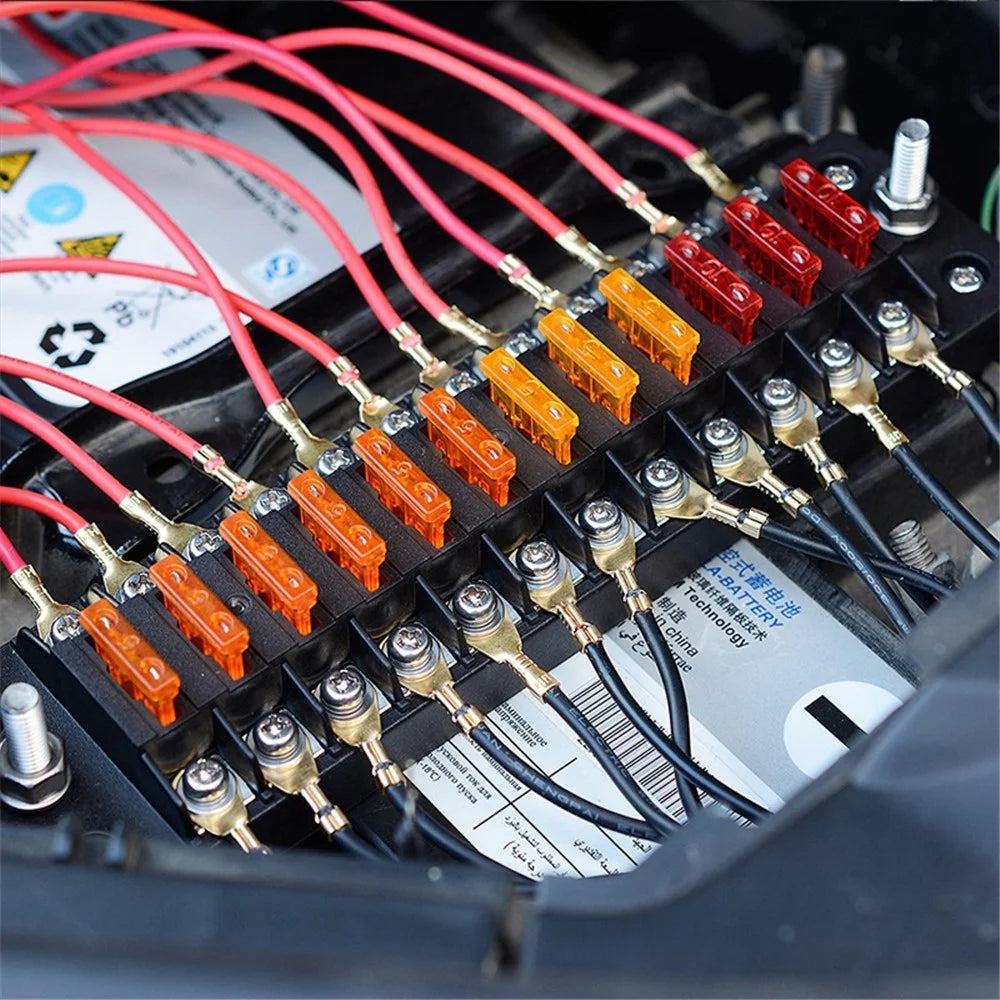 ZH-979A2 12 Way Car Fuse Box Fuse Holder Truck Auto Blade Fuse Box with 24x Fuses and Sticker - 3