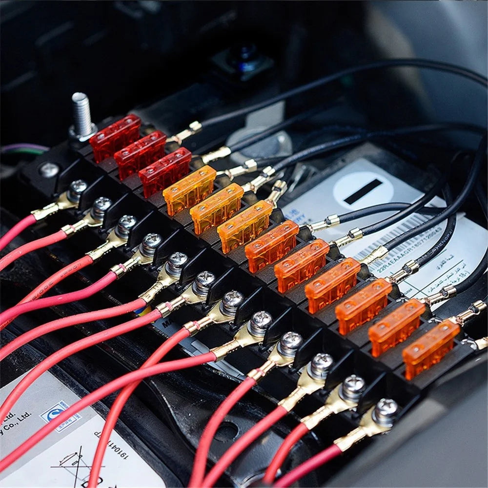 ZH-979A2 12 Way Car Fuse Box Fuse Holder Truck Auto Blade Fuse Box with 24x Fuses and Sticker - 4