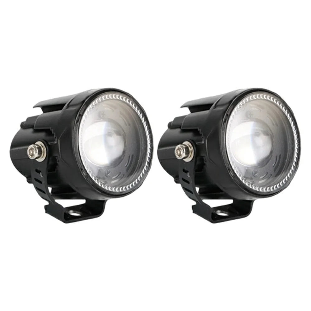 V96B 2Pcs IP67 Waterproof Driving Warning Lamp 25W 12000LM Round LED Spotlight for Car Motorcycle ATV - Black - 1