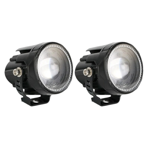 V96B 2Pcs IP67 Waterproof Driving Warning Lamp 25W 12000LM Round LED Spotlight for Car Motorcycle ATV - Black - 1