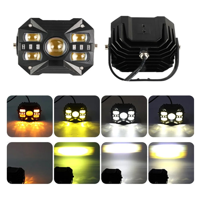 5-LED Car Light 65W 12000LM Yellow and White Light Motorcycle Spotlight IP67 Waterproof for ATV Off-road - 1