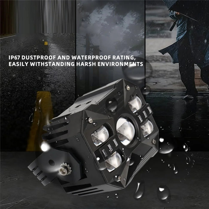 5-LED Car Light 65W 12000LM Yellow and White Light Motorcycle Spotlight IP67 Waterproof for ATV Off-road - 3