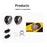 2Pcs Yellow and White Light Round LED Spotlight 65W 12000LM Auxiliary Driving Lamp for Car Motorcycle ATV - Black - 6