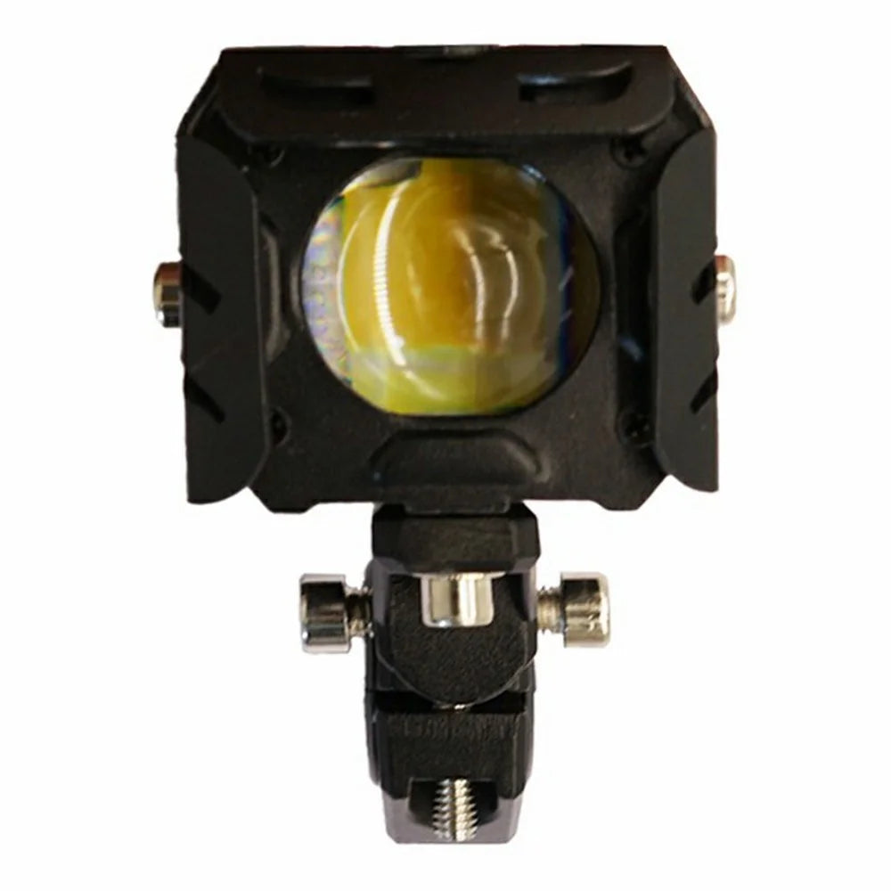 V90 Motorcycle LED Light 65W 12000LM IP67 Waterproof Dual Color Spotlight for ATV Off-Road - Black - 1