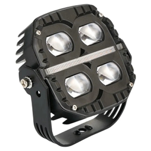 IP67 Waterproof 65W 12000LM Yellow and White Light LED Spotlight with Amber Daytime Running Light - Black - 1