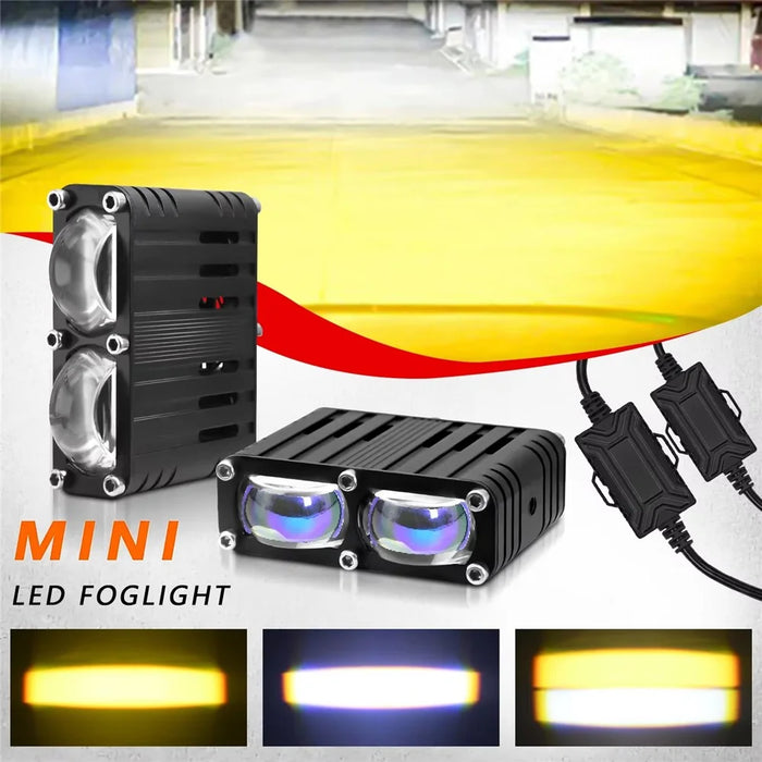 2Pcs 2 LEDs Spotlight 12000LM 30W Motorcycle Car ATV Spotlight IP67 Waterproof Light - Black - 2