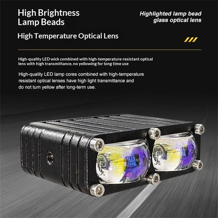 2Pcs 2 LEDs Spotlight 12000LM 30W Motorcycle Car ATV Spotlight IP67 Waterproof Light - Black - 3