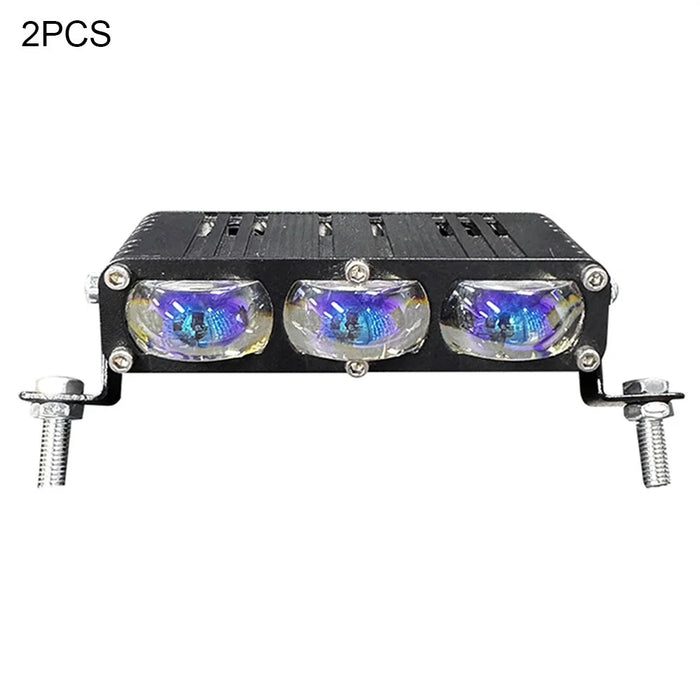 2Pcs 3 LEDs Spotlight 12000LM 40W Motorcycle Car ATV Spotlight IP67 Waterproof Light - Black - 1