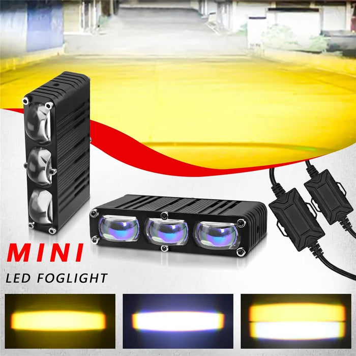 2Pcs 3 LEDs Spotlight 12000LM 40W Motorcycle Car ATV Spotlight IP67 Waterproof Light - Black - 3