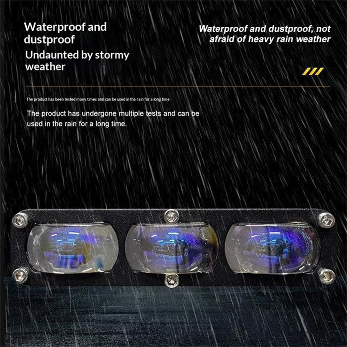 2Pcs 3 LEDs Spotlight 12000LM 40W Motorcycle Car ATV Spotlight IP67 Waterproof Light - Black - 4