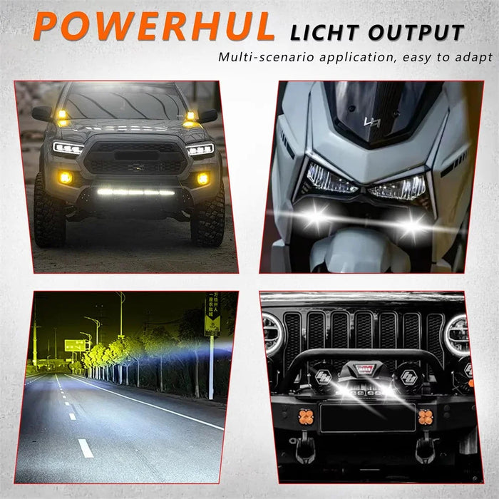 2Pcs 3 LEDs Spotlight 12000LM 40W Motorcycle Car ATV Spotlight IP67 Waterproof Light - Black - 7