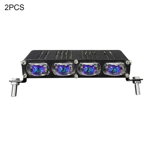 2Pcs 4 LEDs Spotlight 12000LM 50W Motorcycle Car ATV Spotlight IP67 Waterproof Light - Black - 1
