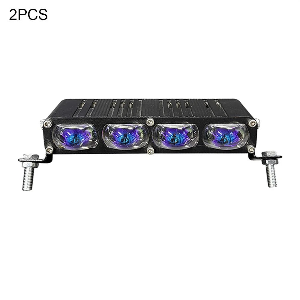 2Pcs 4 LEDs Spotlight 12000LM 50W Motorcycle Car ATV Spotlight IP67 Waterproof Light - Black - 1