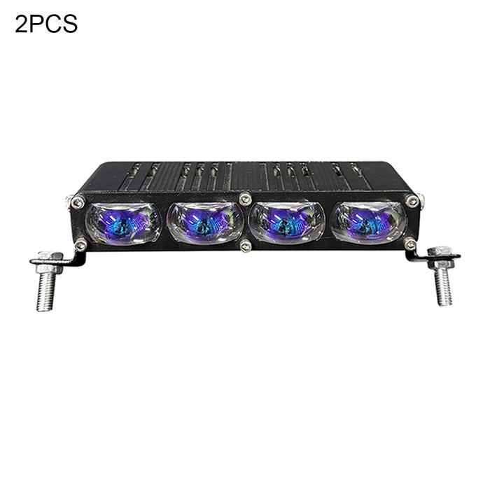 2Pcs 4 LEDs Spotlight 12000LM 50W Motorcycle Car ATV Spotlight IP67 Waterproof Light - Black - 1