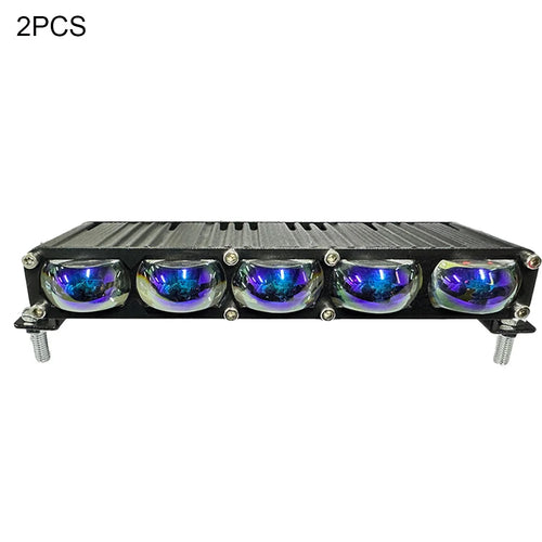2Pcs 5 LEDs Spotlight 12000LM 60W Motorcycle Car ATV Spotlight IP67 Waterproof Light - Black - 1