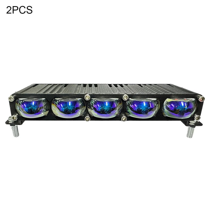 2Pcs 5 LEDs Spotlight 12000LM 60W Motorcycle Car ATV Spotlight IP67 Waterproof Light - Black - 1