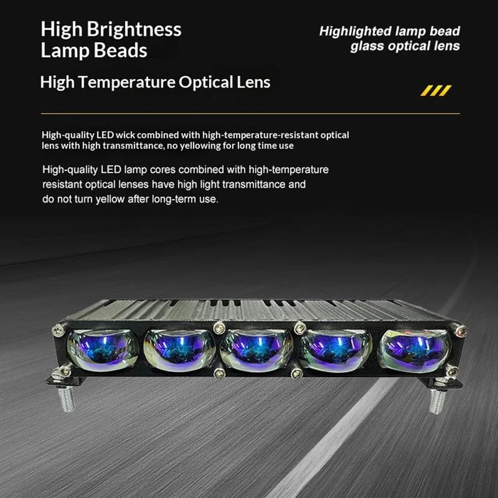 2Pcs 5 LEDs Spotlight 12000LM 60W Motorcycle Car ATV Spotlight IP67 Waterproof Light - Black - 2