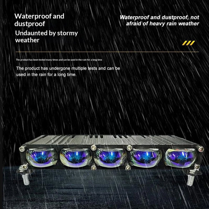 2Pcs 5 LEDs Spotlight 12000LM 60W Motorcycle Car ATV Spotlight IP67 Waterproof Light - Black - 3