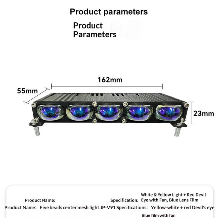 2Pcs 5 LEDs Spotlight 12000LM 60W Motorcycle Car ATV Spotlight IP67 Waterproof Light - Black - 7