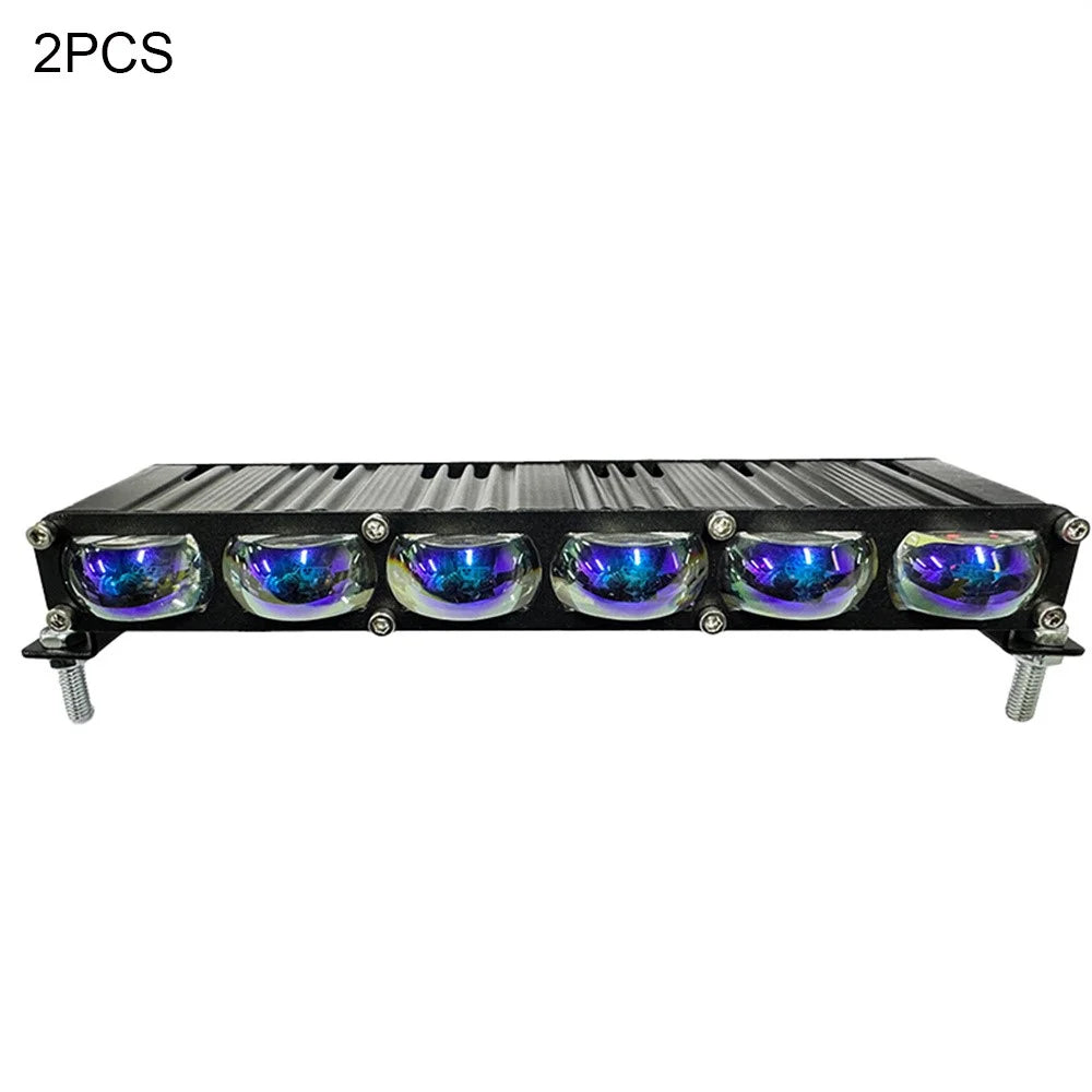 2Pcs 6 LEDs Spotlight 12000LM 70W Motorcycle Car ATV Spotlight IP67 Waterproof Light - Black - 1