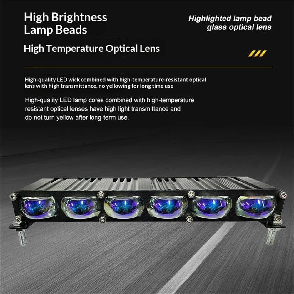 2Pcs 6 LEDs Spotlight 12000LM 70W Motorcycle Car ATV Spotlight IP67 Waterproof Light - Black - 2