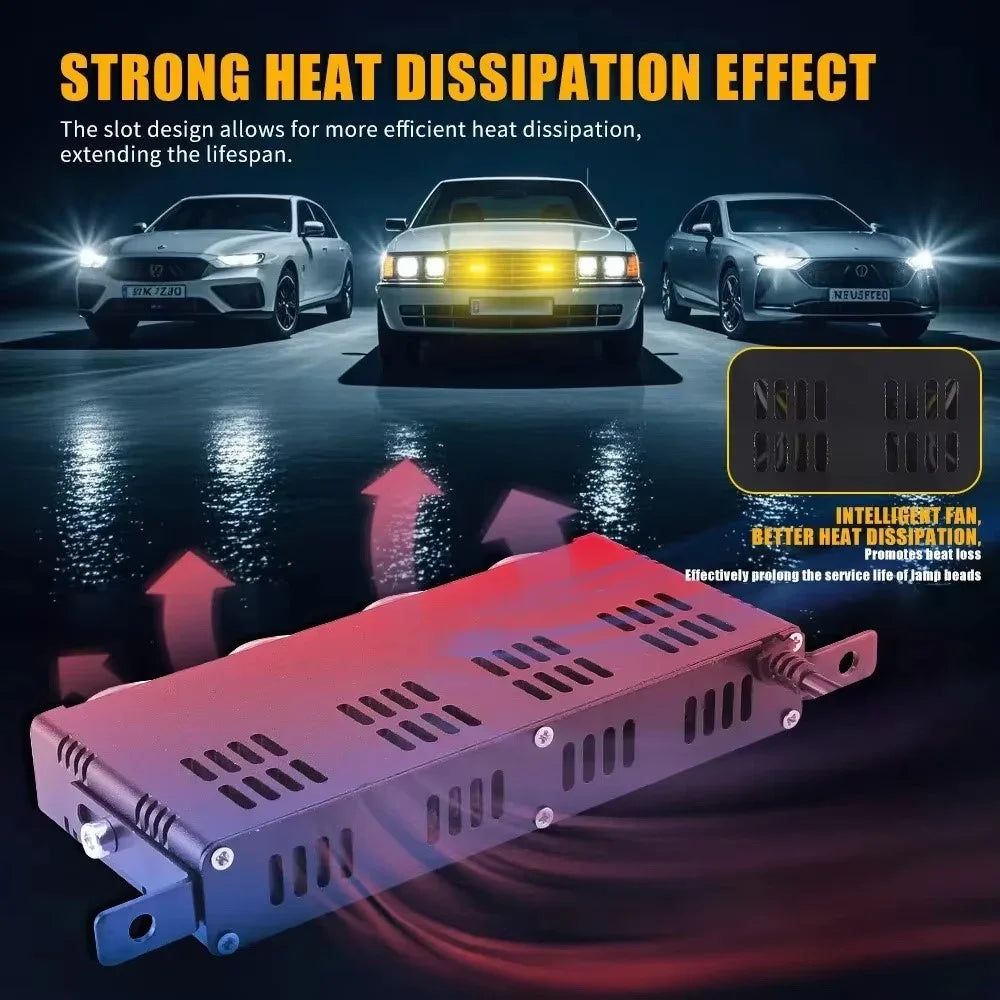 2Pcs 6 LEDs Spotlight 12000LM 70W Motorcycle Car ATV Spotlight IP67 Waterproof Light - Black - 4