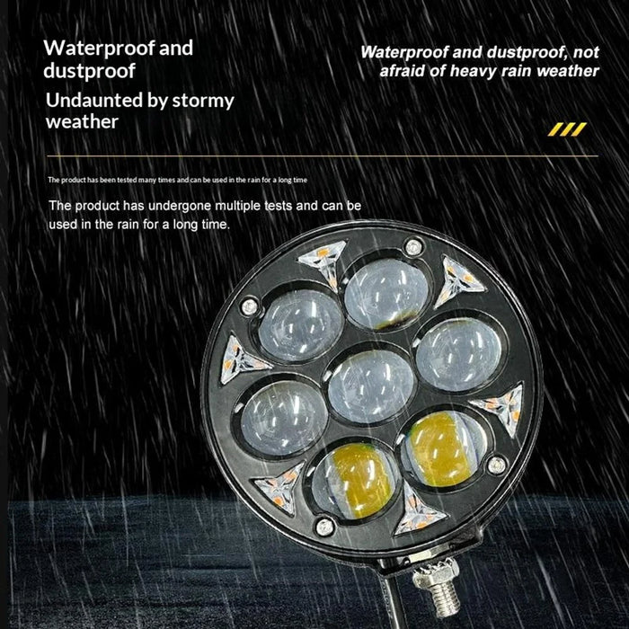 60W Car LED Spotlight Yellow and White Dual Color Auxiliary Driving Lamp for Motorcycle ATV Off-Road - 3