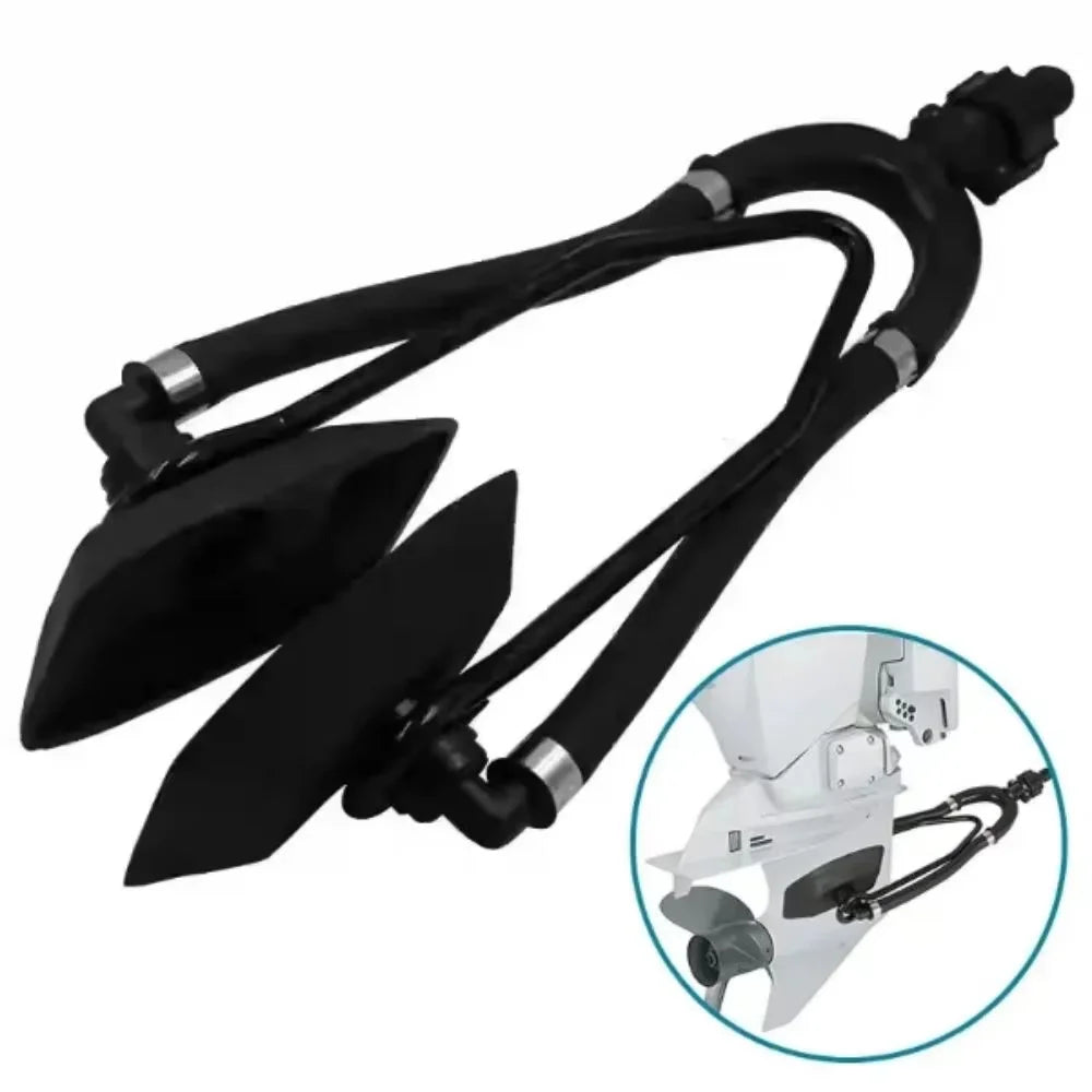 Outboard Motor Flusher Muffs Dual Tube Outboard Engine Dual Water Feed Flushing Kit for Marine Boat - Square - 1