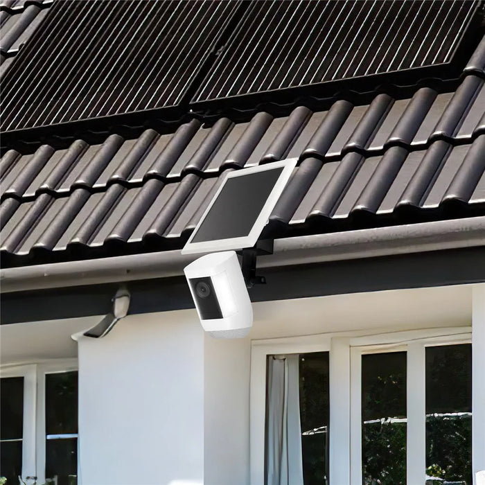Gutter Mount Bracket No Drilling 360 Degree Adjustable Double Ball Head Clamp for Security Camera Solar Panel Holder Stand - White - 2