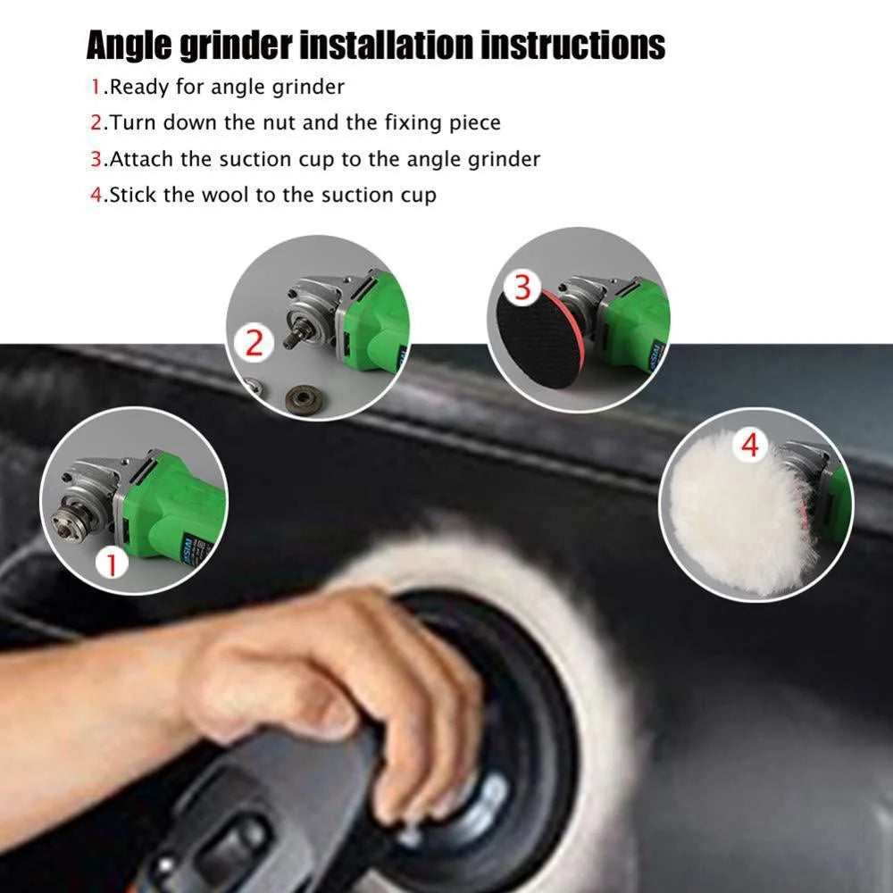 10Pcs 3 Inch Car Polishing Pads Set Wool Buffing Sponge Pads Kit for Car Cleaning Waxing - 6