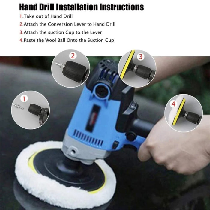 10Pcs 4 Inch Car Polishing Pads Set Wool Buffing Sponge Pads Kit for Car Cleaning Waxing - 6