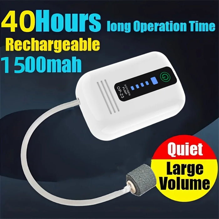 USB Rechargeable Aquarium Air Pump Portable Oxygen Pump Fishing Aerator for Fish Tank Fishing - 6
