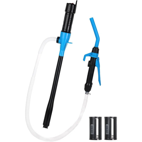 Portable Battery Powered Fuel Transfer Pump Electric Siphon Pump for Gas Diesel Water Car Motorcycle Aquarium - Blue - 1