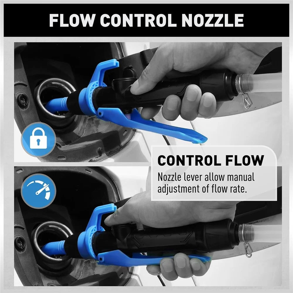 Portable Battery Powered Fuel Transfer Pump Electric Siphon Pump for Gas Diesel Water Car Motorcycle Aquarium - Blue - 4