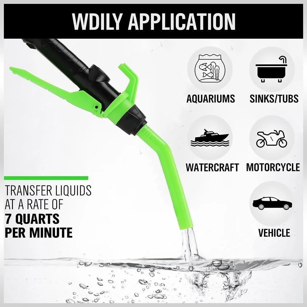 Portable Battery Powered Fuel Transfer Pump Electric Siphon Pump for Gas Diesel Water Car Motorcycle Aquarium - Blue - 5