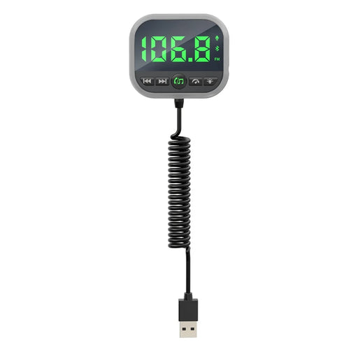 C80 6-in-1 Car HUD Display Bluetooth-compatible 5.3 FM Transmitter Speed Monitor TF Card Car Audio Adapter Receiver for Dashboard - 2