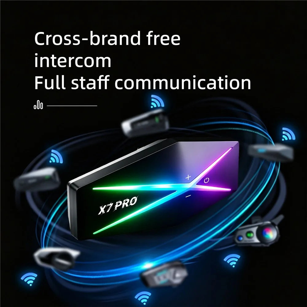 X7 Pro Helmet Bluetooth-compatible Earphones with Hard Mic IPX6 Waterproof Noise Reduction Headset for Motorcycle Cycling - 7