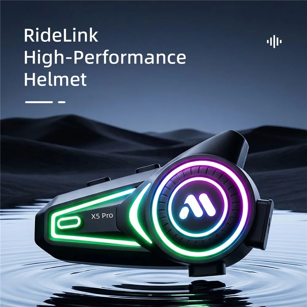 X5 Pro Helmet Bluetooth-compatible Headset with Hard Mic for Motorcycle Riding Intercom - 2