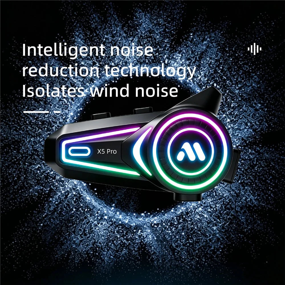 X5 Pro Helmet Bluetooth-compatible Headset with Hard Mic for Motorcycle Riding Intercom - 7