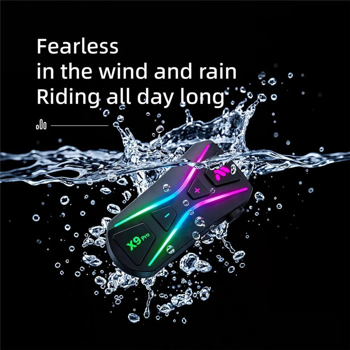 X9 Pro IPX6 Waterproof Helmet Bluetooth-compatible Earphones Wireless Motorcycle Riding Intercom Headset with Hard Mic - 4
