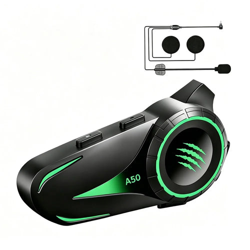 A50 Pro Hi-Fi Stereo Sound Motorcycle Helmet Bluetooth-compatible Intercom Earphones with Hard Mic for Riding - 1