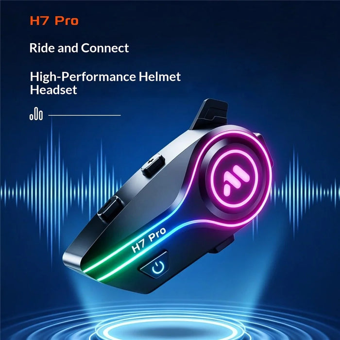 H7 Pro Helmet Bluetooth-compatible Headset IPX6 Waterproof Noise Cancelling Motorcycle Intercom Earphone with Hard Mic - 2