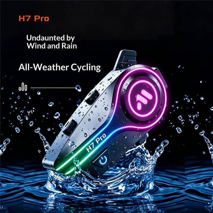 H7 Pro Helmet Bluetooth-compatible Headset IPX6 Waterproof Noise Cancelling Motorcycle Intercom Earphone with Hard Mic - 3