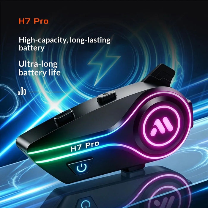 H7 Pro Helmet Bluetooth-compatible Headset IPX6 Waterproof Noise Cancelling Motorcycle Intercom Earphone with Hard Mic - 4