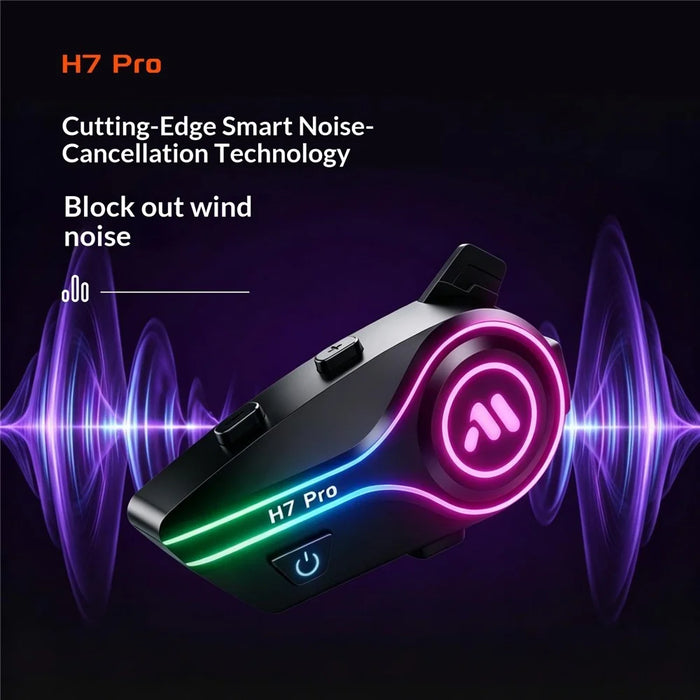 H7 Pro Helmet Bluetooth-compatible Headset IPX6 Waterproof Noise Cancelling Motorcycle Intercom Earphone with Hard Mic - 5